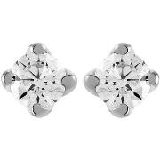 Boucles oreilles Brillaxis Puces diamants or blanc 18 carats 0.50 ct
