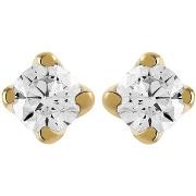 Boucles oreilles Brillaxis Puces diamants 4 griffes or 18 carats