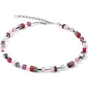 Collier Coeur De Lion Collier GeoCUBE rose blanc rouge