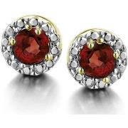 Boucles oreilles Brillaxis Boucles d'oreilles rubis or bicolore