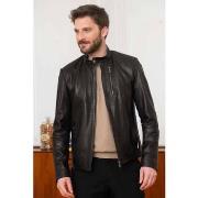 Veste Univers Du Luxe MIGUEL AGNEAU NOIR JUMBO