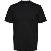 T-shirt Selected 16077385 RELAXCOLMAN-BLACK