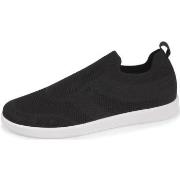 Baskets Isotoner Baskets Confort Femme Slip-on à bandes Noir