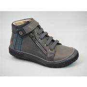 Boots enfant GBB omaho boots cuir bride velcro élastiqués gris
