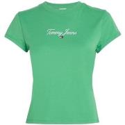 T-shirt Tommy Jeans T shirt femme Ref 60244 Vert