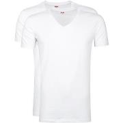 T-shirt Levis T-Shirt Col-V Blanc Lot de 2