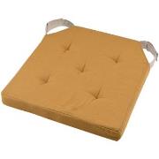 Galettes de chaise Stof Coussin de chaise réversible curry et lin en c...