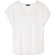 T-shirt Daxon by - Tee-shirt encolure V macramé