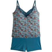 Pyjamas / Chemises de nuit Pomm'poire Top-short multico bleu Paprika