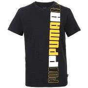 T-shirt enfant Puma TEE-SHIRT JUNIOR - BLACK-YELLOW SIZZLE - 128