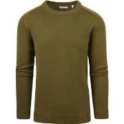 Sweat-shirt Knowledge Cotton Apparel Pull Vert Olive