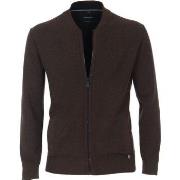 Sweat-shirt Casa Moda Cardigan Zippé Marron