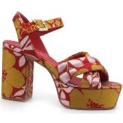 Chaussures Paola Ferri Giselle Sandalo Tacco Plateau Flower Lampone D7...