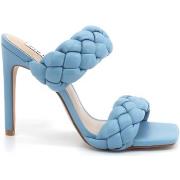 Chaussures Steve Madden Kenley Sandalo Tacco Intreccio Pelle Blu KENL0...