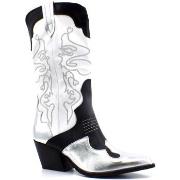 Bottes Divine Follie Texano Donna Silver Bianco Nero DF2324