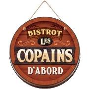 Tableaux, toiles Sud Trading Plaque déco en bois - BISTROT LES COPAINS