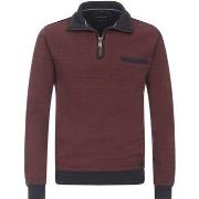 Sweat-shirt Casa Moda Pull Demi-Zip Bordeaux