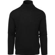 Sweat-shirt Suitable Pull Col Roulé Merino Noir