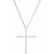 Collier Orusbijoux Collier Argent Rhodié Croix Verticale