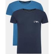 T-shirt Emporio Armani - Tee-shirt X2 - marine et bleu