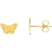 Boucles oreilles Brillaxis Boucles d'oreilles papillon or jaune 9 cara...