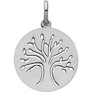 Pendentifs Brillaxis Médaille arbre de vie or blanc 9 carats