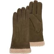 Gants Isotoner Gants Femme cuir velours fourrés Olive