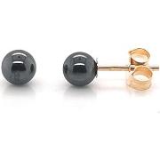 Boucles oreilles Brillaxis Boucles d'oreilles hématite or 18 carats 4m...