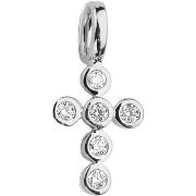 Pendentifs Brillaxis Pendentif croix or blanc 18 carats diamants