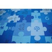 Tapis Rugsx Tapis enfant PUZZLES bleu 100x300 cm