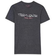 T-shirt Teddy Smith TSHIRT TICLASS BASIC - MELANGE BLACK/BLANC - L