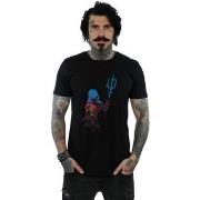 T-shirt Dc Comics Aquaman Battle Silhouette