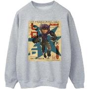 Sweat-shirt Disney Big Hero 6 Baymax Hiro Newspaper