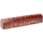 Bougies, diffuseurs Phoenix Import Boite Porte encens en bois motif Fl...