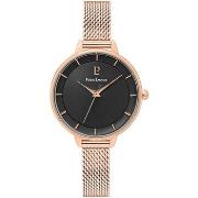 Montre Pierre Lannier DELICE Cadran Noir Bracelet Acier Doré-rose