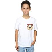 T-shirt enfant Dessins Animés Tasmanian Devil Face Faux Pocket