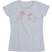 T-shirt Disney Lady And The Tramp Spaghetti Outline