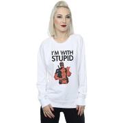 Sweat-shirt Marvel I'm With Stupid