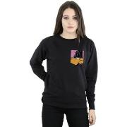 Sweat-shirt Dessins Animés Daffy Duck Face Faux Pocket