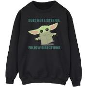 Sweat-shirt Disney The Mandalorian Grogu Does Not Listen