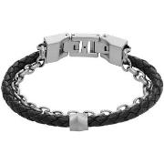 Bracelets Fossil Bracelet en acier et cuir