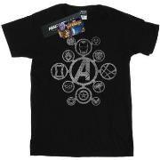 T-shirt Marvel Avengers Infinity War Distressed Metal Icons