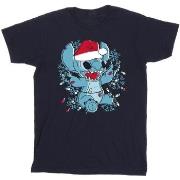 T-shirt enfant Disney Lilo And Stitch Christmas Lights Sketch