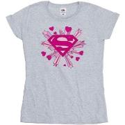 T-shirt Dc Comics Superman Pink Hearts And Stars Logo