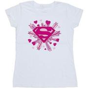 T-shirt Dc Comics Superman Pink Hearts And Stars Logo