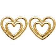 Boucles oreilles Brillaxis Boucles d'oreilles double coeur plaqué or