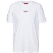 T-shirt BOSS T-shirt Durned_U211 blanc avec logo brodé