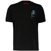T-shirt BOSS T-shirt Dafu Noir en coton biologique avec motif artist