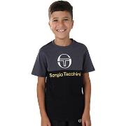 T-shirt enfant Sergio Tacchini T-SHIRT ENFANT BRAVE NOIR ET JAUNE