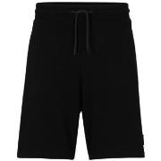 Short BOSS SHORT DIZ_C NOIR EN MOLLETON DE COTON AVEC BADGE LOGO T